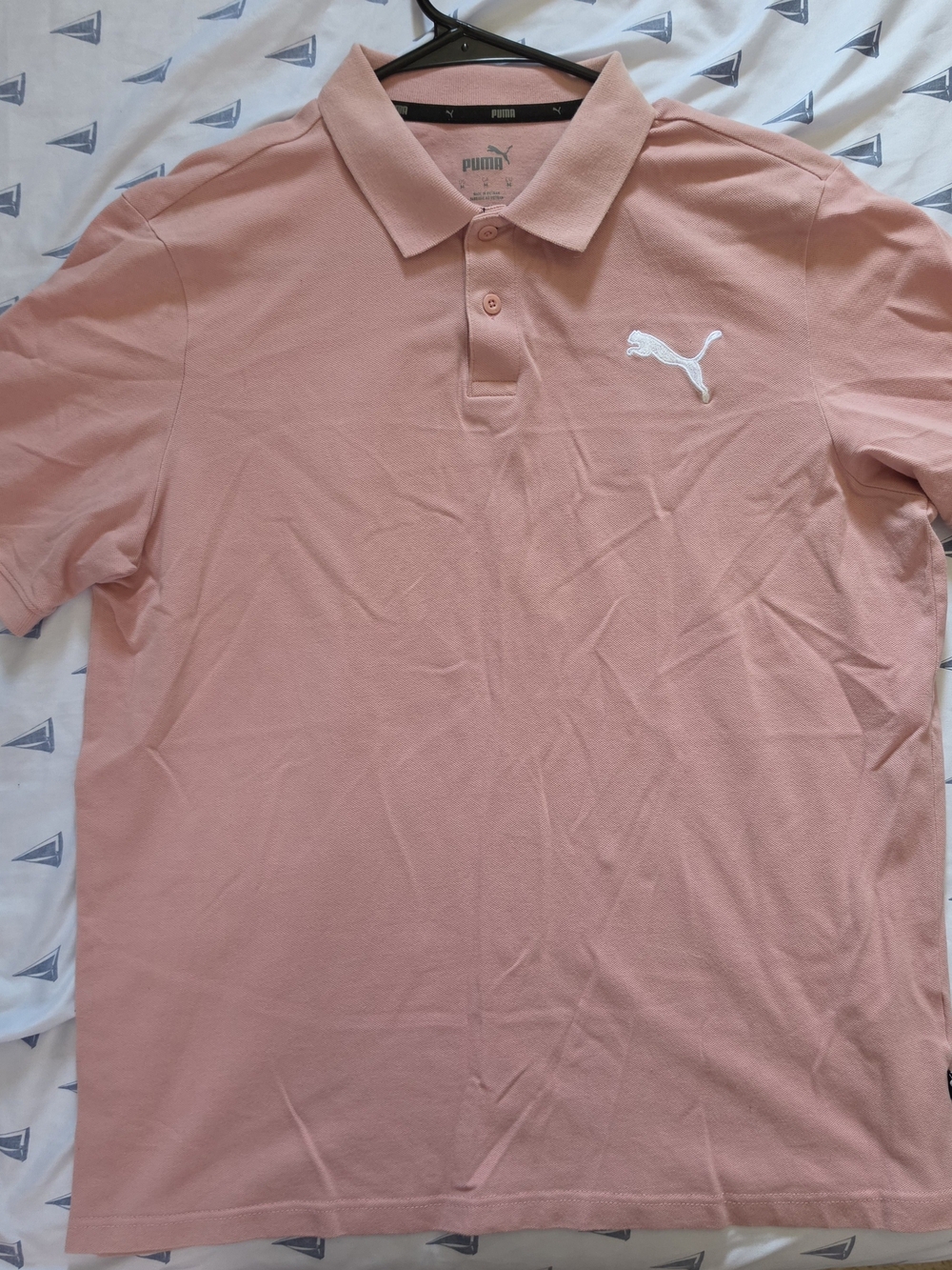 Puma Men's Pink Short-Sleeve Polo